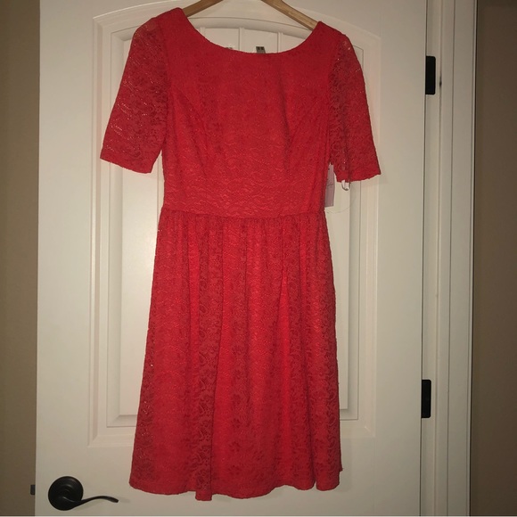 NWT Jessica Simpson orange lace overlay dress size 8 - Picture 2 of 7